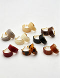 Solid-Color Resin C-Shape Studs — earrings