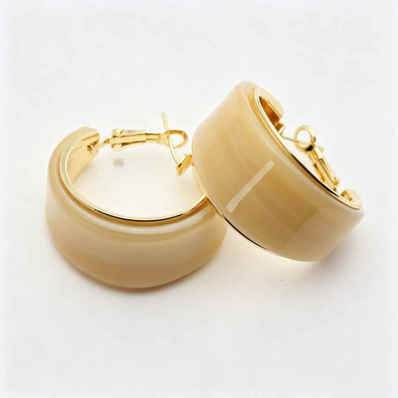Solid-Color Resin C-Shape Studs — earrings, view 6