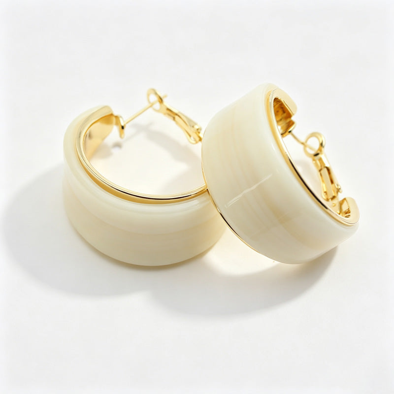 Solid-Color Resin C-Shape Studs — earrings, view 8