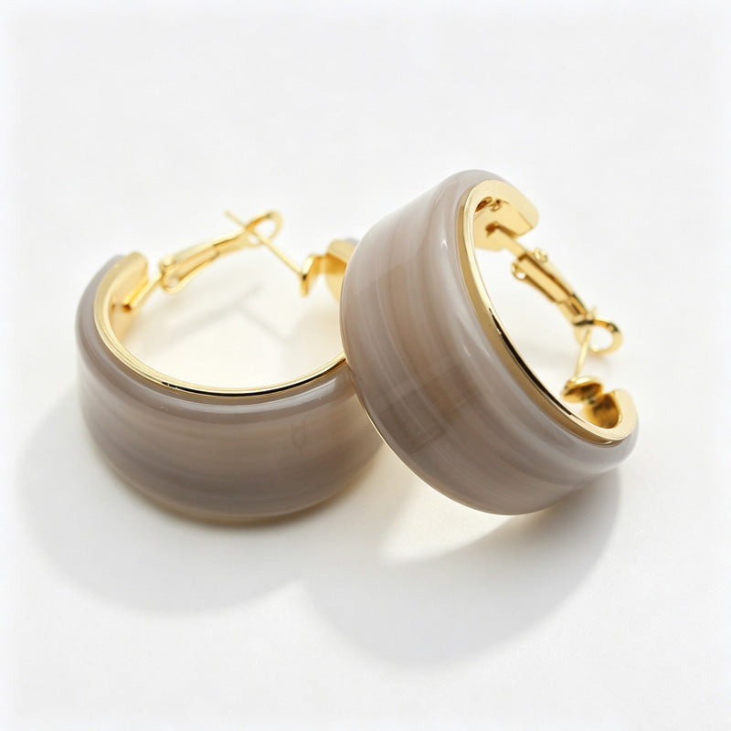 Solid-Color Resin C-Shape Studs — earrings, view 9