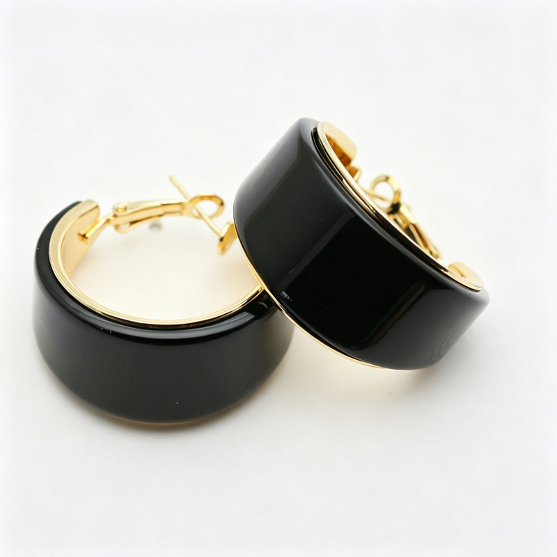 Solid-Color Resin C-Shape Studs — earrings, view 11