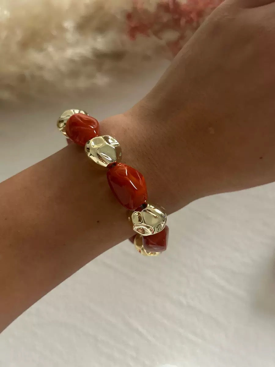 Irregular Stone Beaded Chain Bracelet — bracelet, view 5