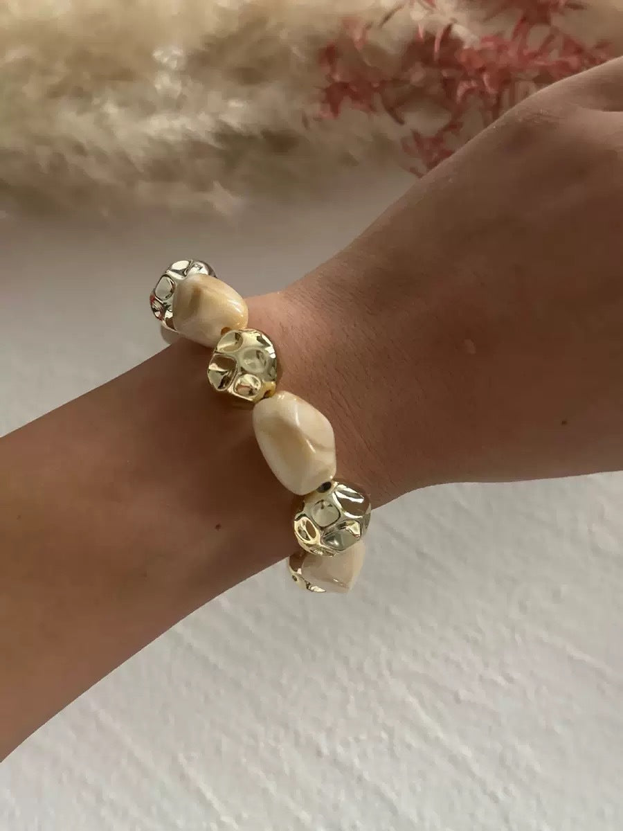 Irregular Stone Beaded Chain Bracelet — bracelet, view 7