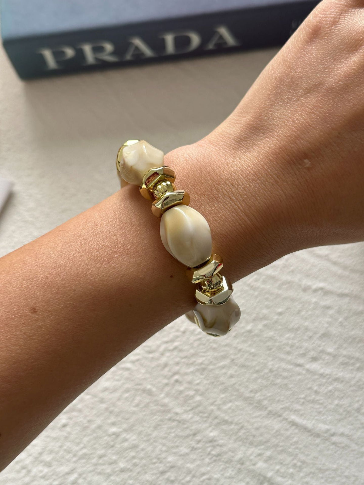 Irregular Stone Beaded Chain Bracelet — bracelet, view 9