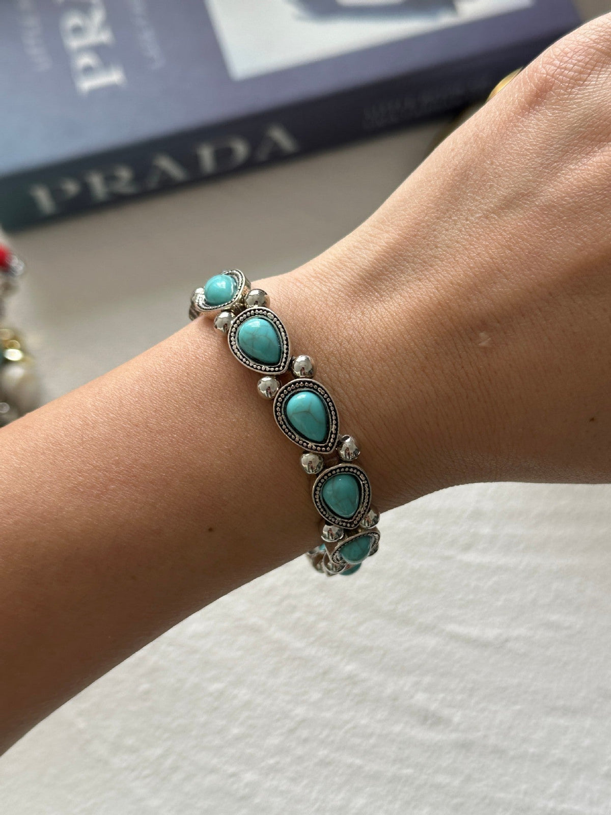 Irregular Stone Beaded Chain Bracelet — bracelet, view 10