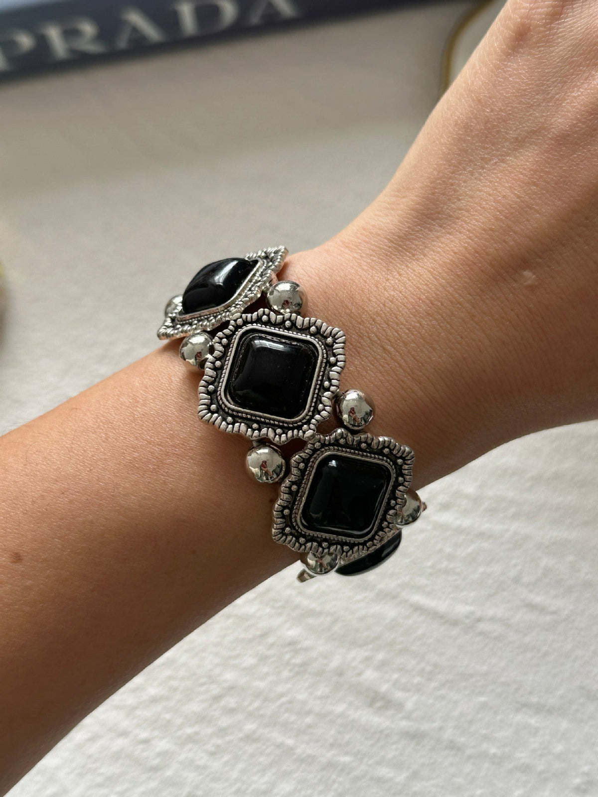 Irregular Stone Beaded Chain Bracelet — bracelet, view 13