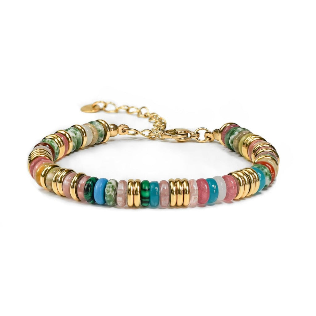Multi-Colour Stone Bead Bracelet — bracelet, view 3
