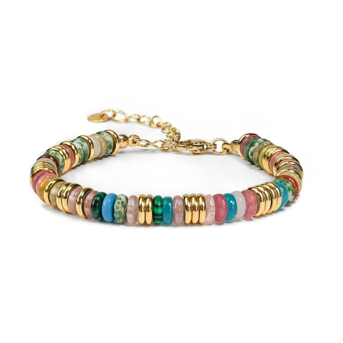 Multi-Colour Stone Bead Bracelet — bracelet, view 3