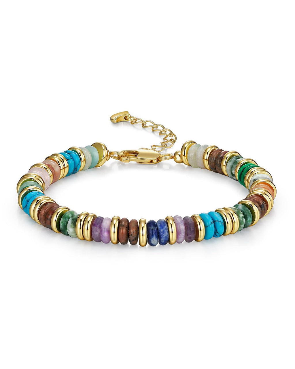 Multi-Colour Stone Bead Bracelet — bracelet, view 7