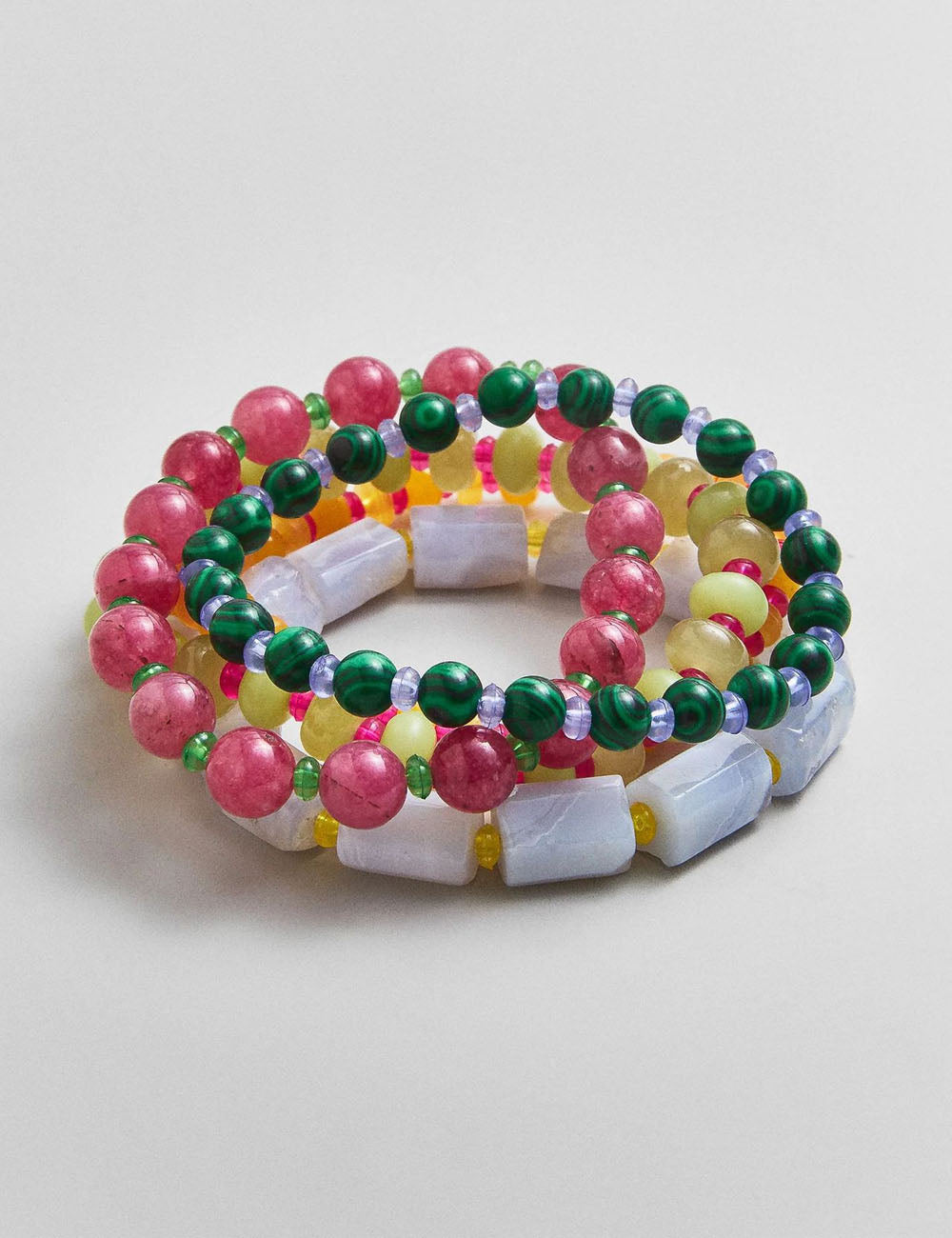 Natural Stone Beaded Bracelet Set — bracelet