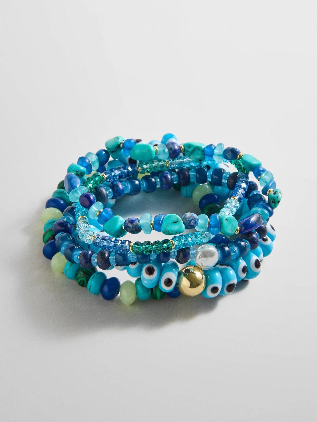 Natural Stone Beaded Bracelet Set — bracelet, view 3