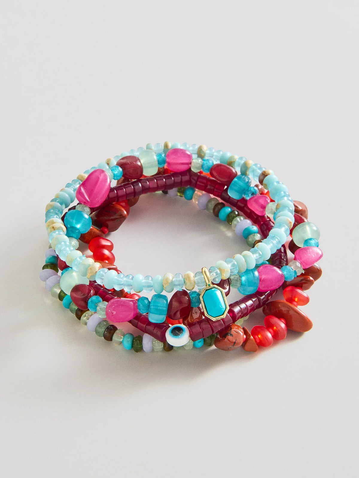 Natural Stone Beaded Bracelet Set — bracelet, view 4
