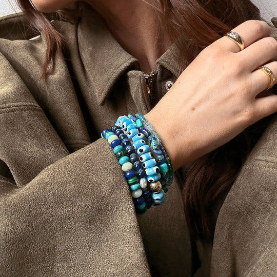 Natural Stone Beaded Bracelet Set — bracelet, view 7