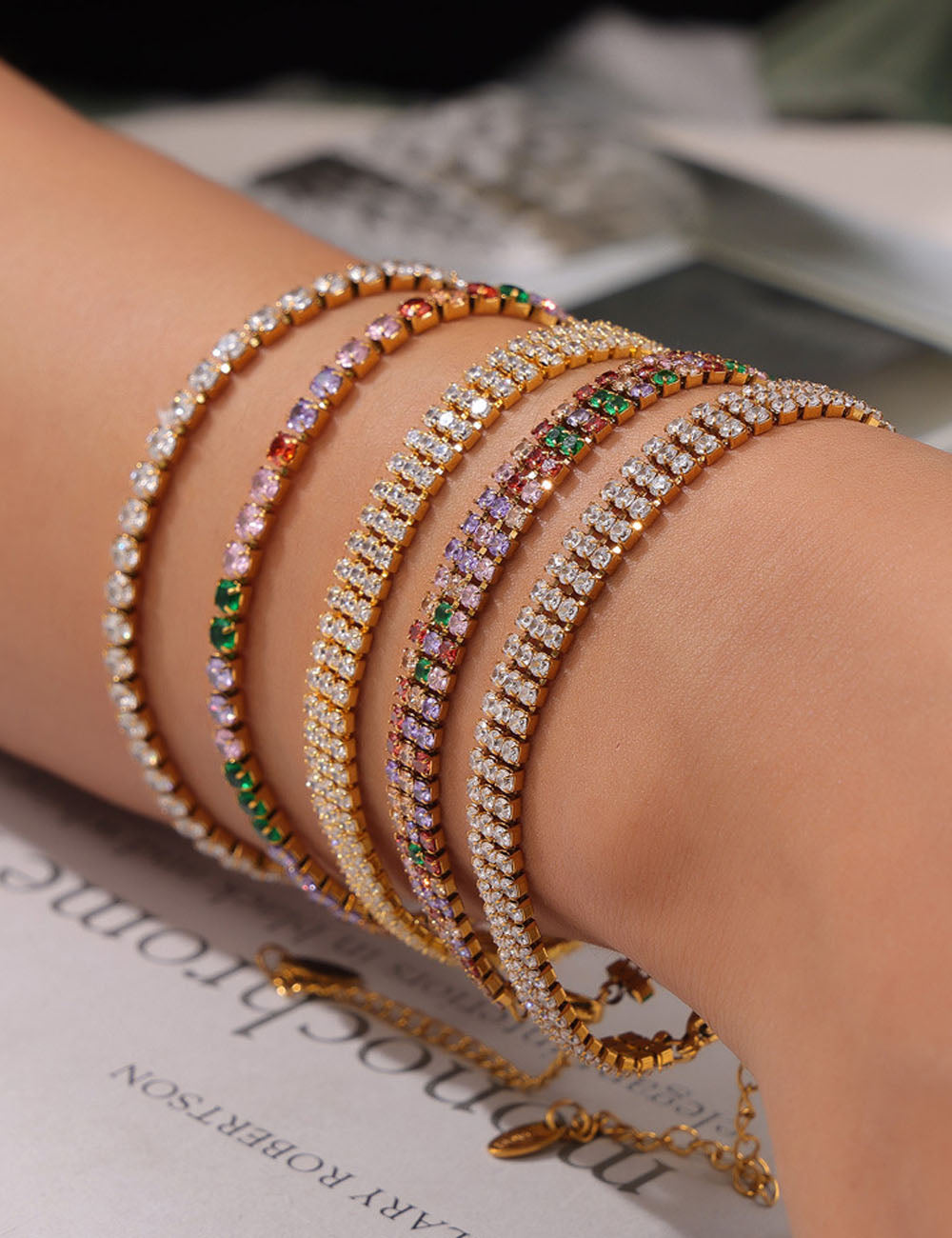French-Style Cubic Zirconia Tennis Bracelet — bracelet