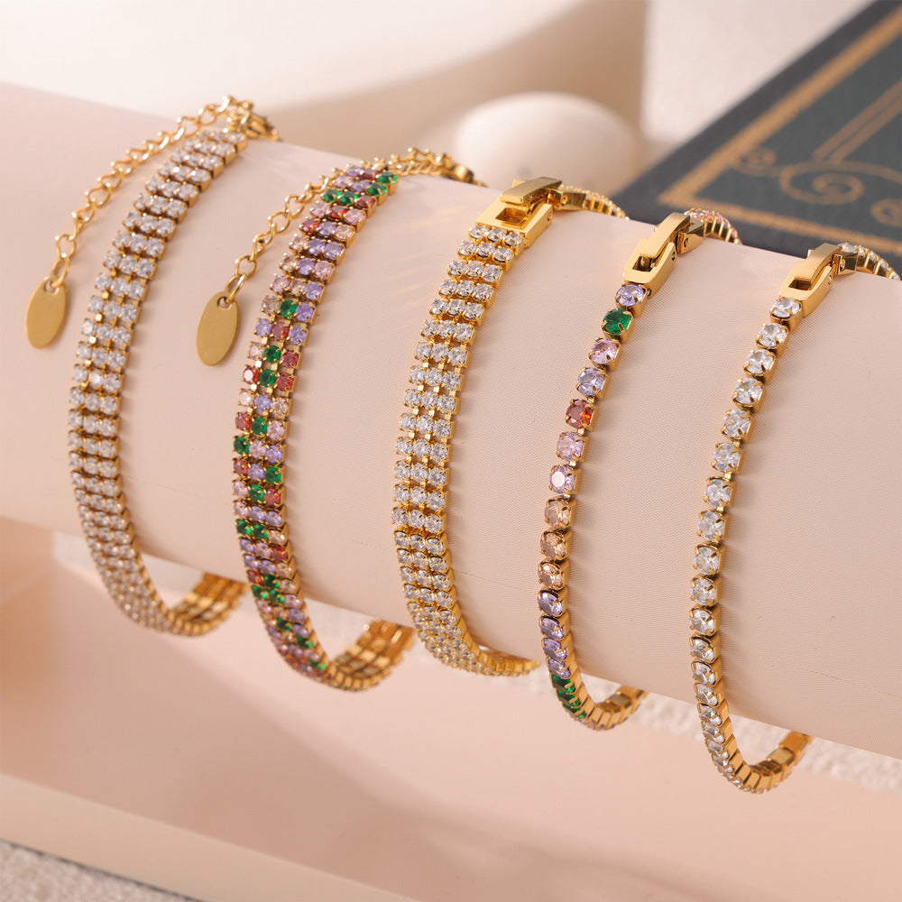 French-Style Cubic Zirconia Tennis Bracelet — bracelet, view 2