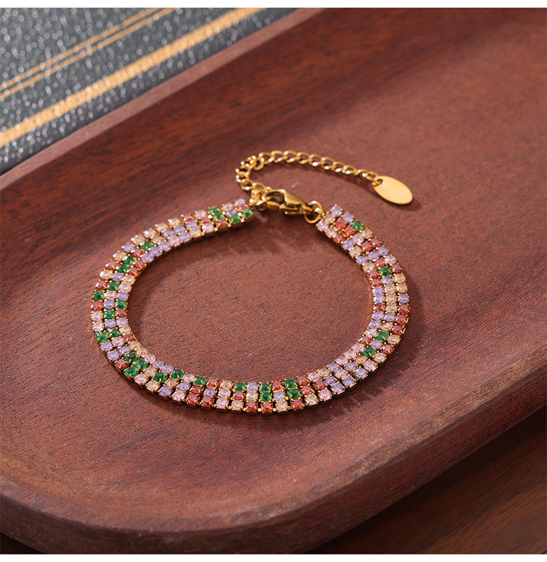 French-Style Cubic Zirconia Tennis Bracelet — bracelet, view 4
