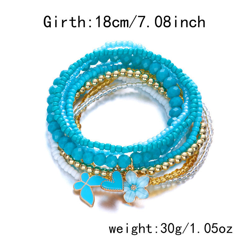 Flower Butterfly Beaded Bracelet — bracelet, view 8