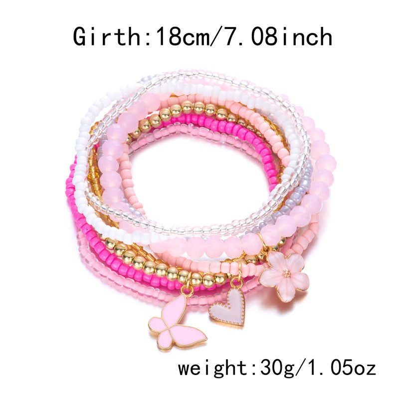 Flower Butterfly Beaded Bracelet — bracelet, view 10