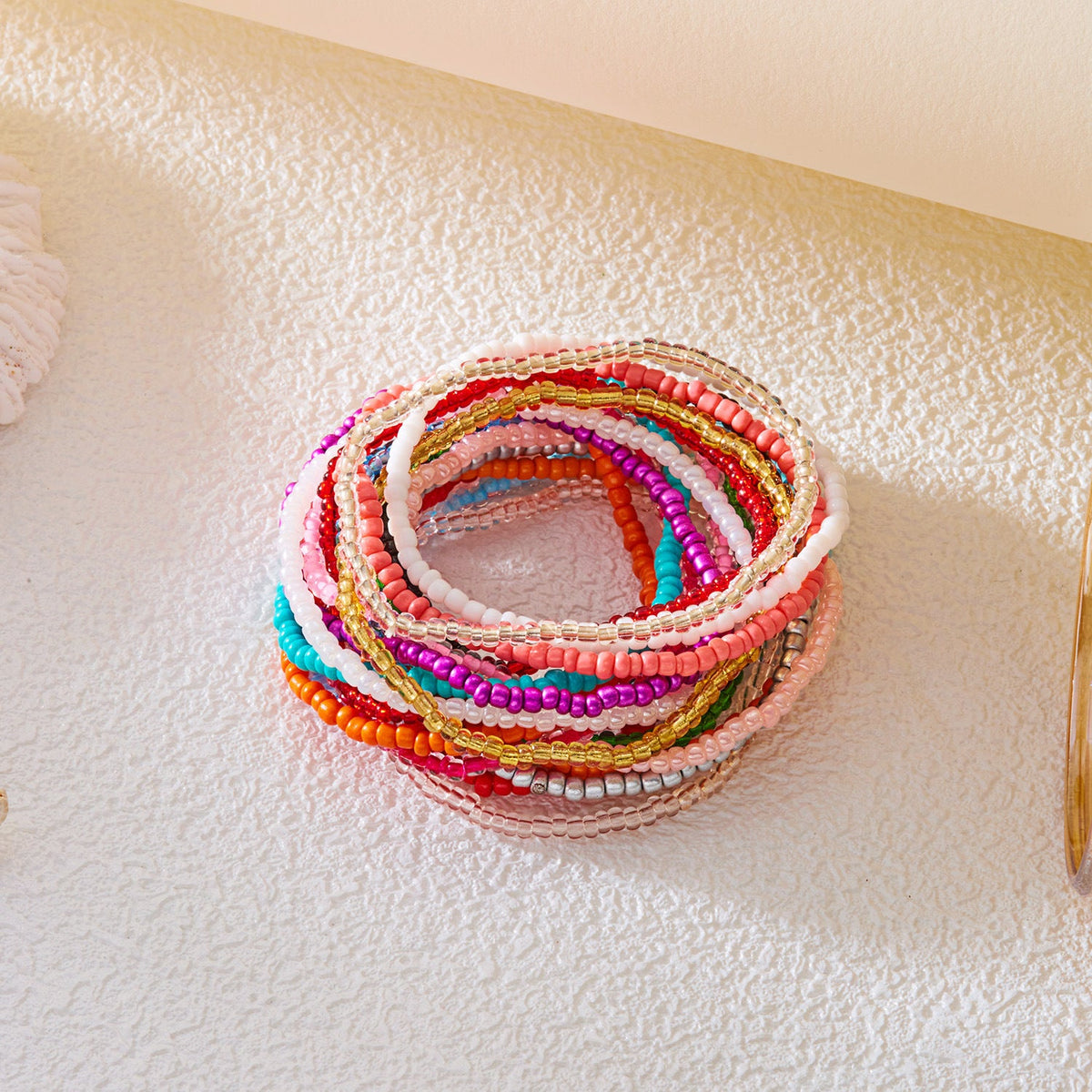 Colour-Block Beaded Bracelet Set — bracelet, view 3
