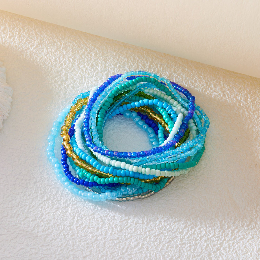 Colour-Block Beaded Bracelet Set — bracelet, view 4
