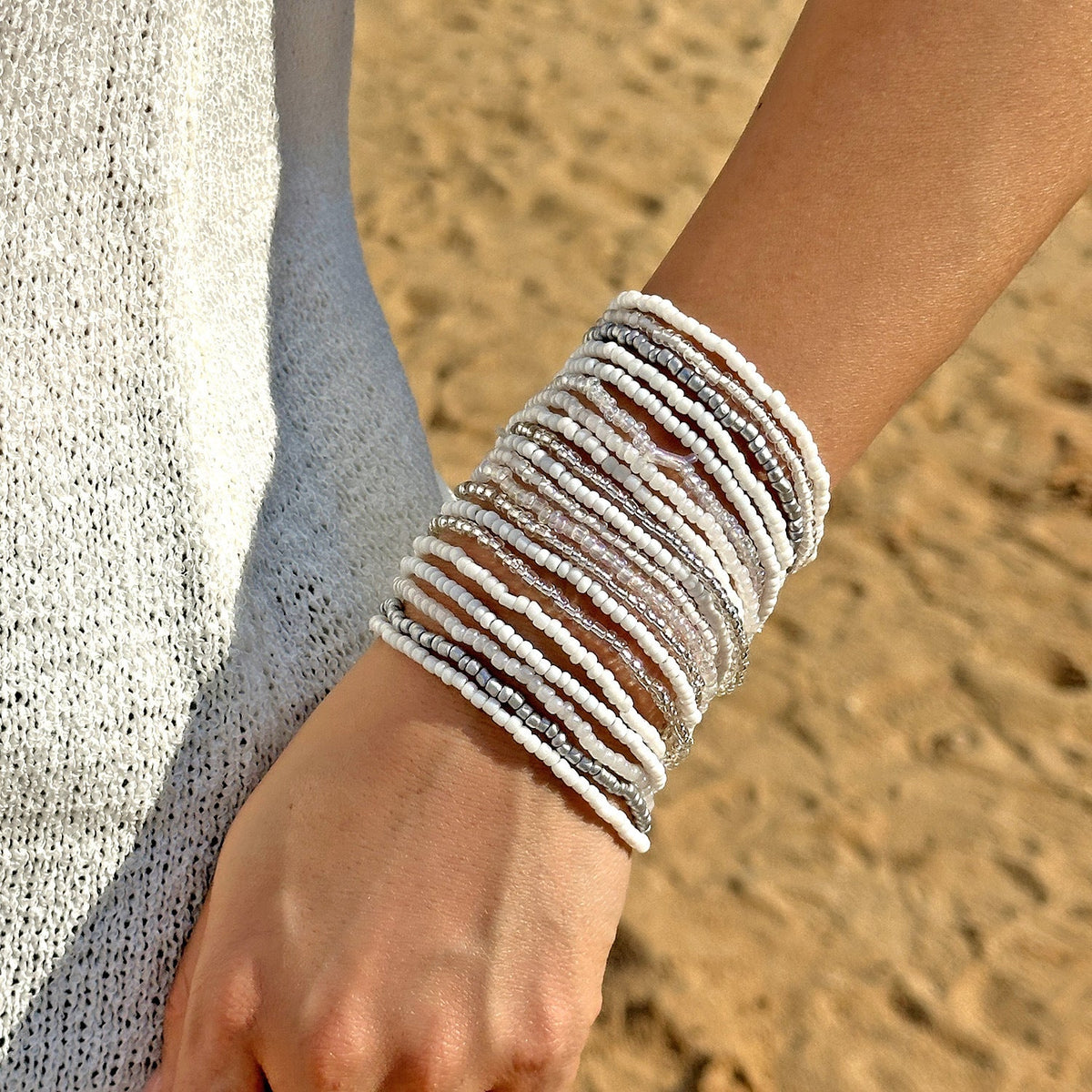 Colour-Block Beaded Bracelet Set — bracelet, view 7