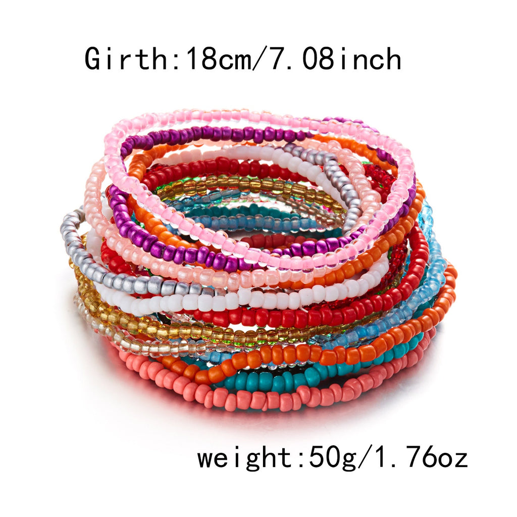 Colour-Block Beaded Bracelet Set — bracelet, view 9