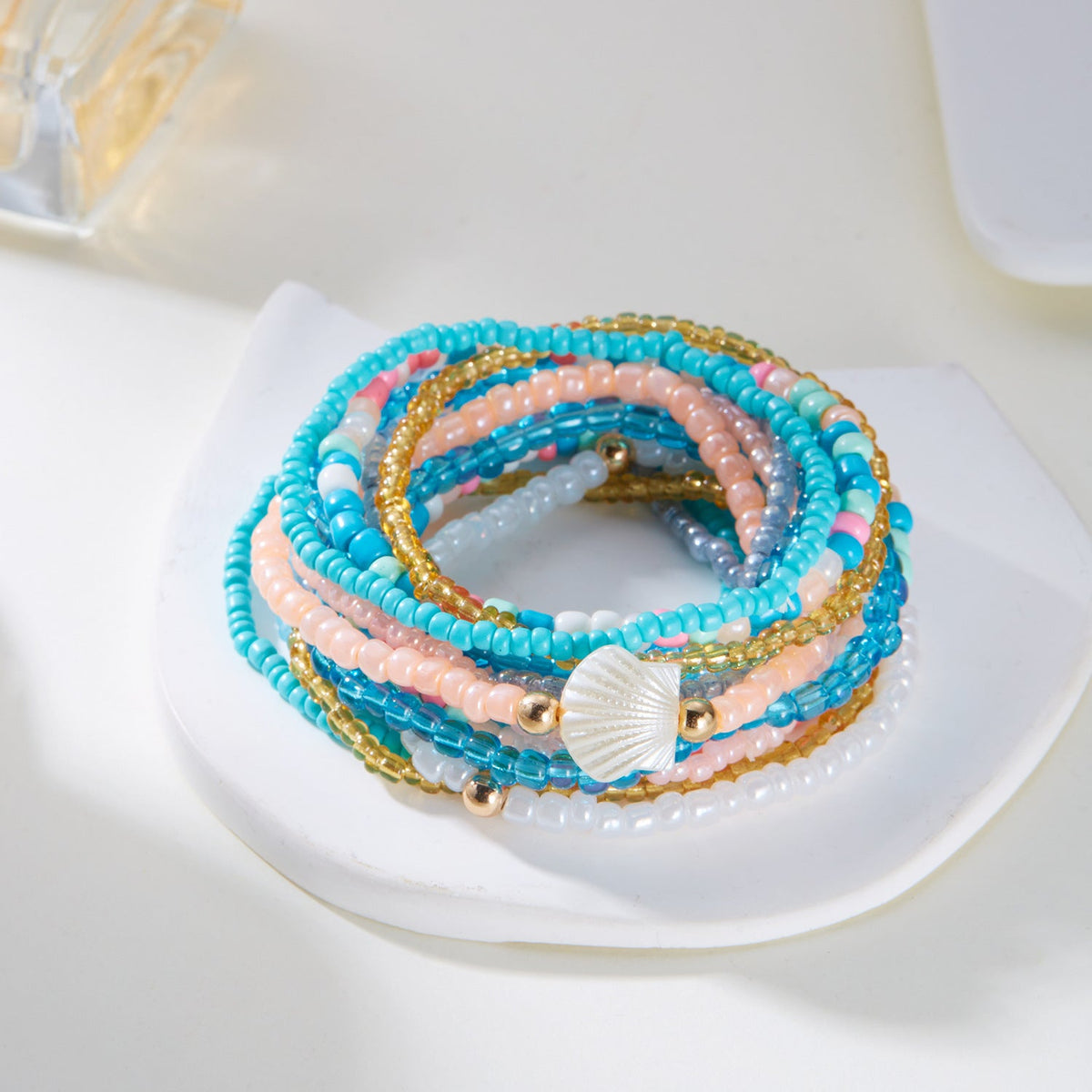 Stackable Wood Beaded Bracelet — bracelet, view 6