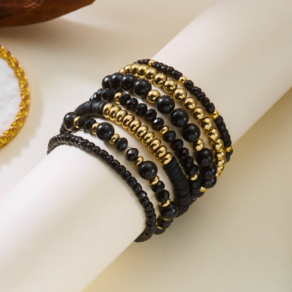 Wood Bead Multi-Layer Bracelet — bracelet, view 2