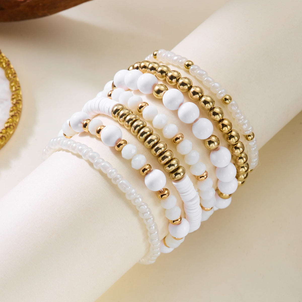 Wood Bead Multi-Layer Bracelet — bracelet, view 3