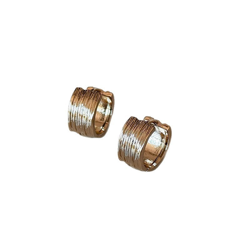 Geometric Circle Hoop Earrings — gold earrings, view 5