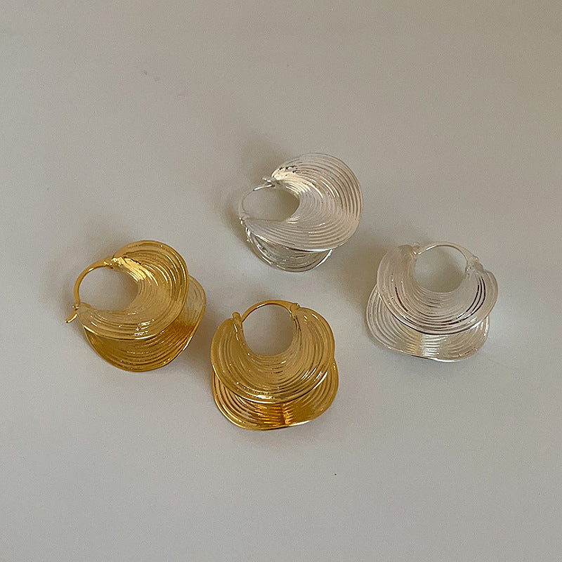 Double-Layer Geometric Hoops — earrings, view 4