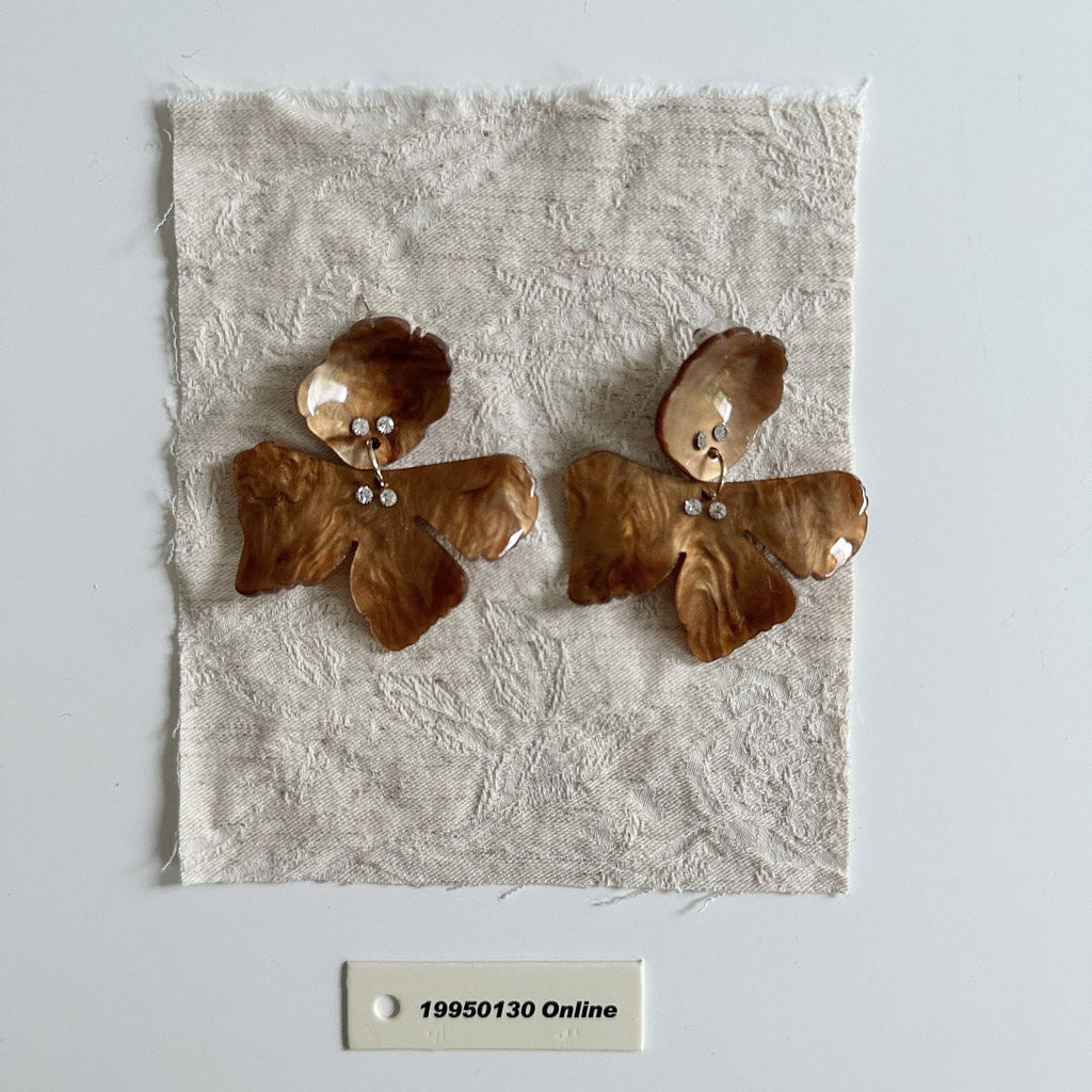 3D Acetate Floral Stud Earrings — earrings, view 2