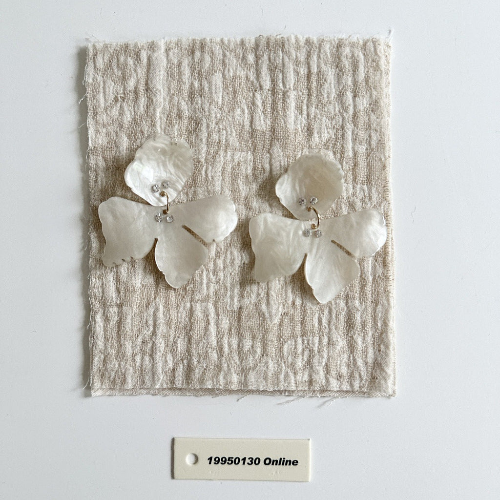 3D Acetate Floral Stud Earrings — earrings, view 3