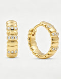 Snake-Bone Rhinestone Hoop Earrings — earrings