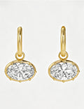 Rhinestone Pendant Hoop Earrings — earrings