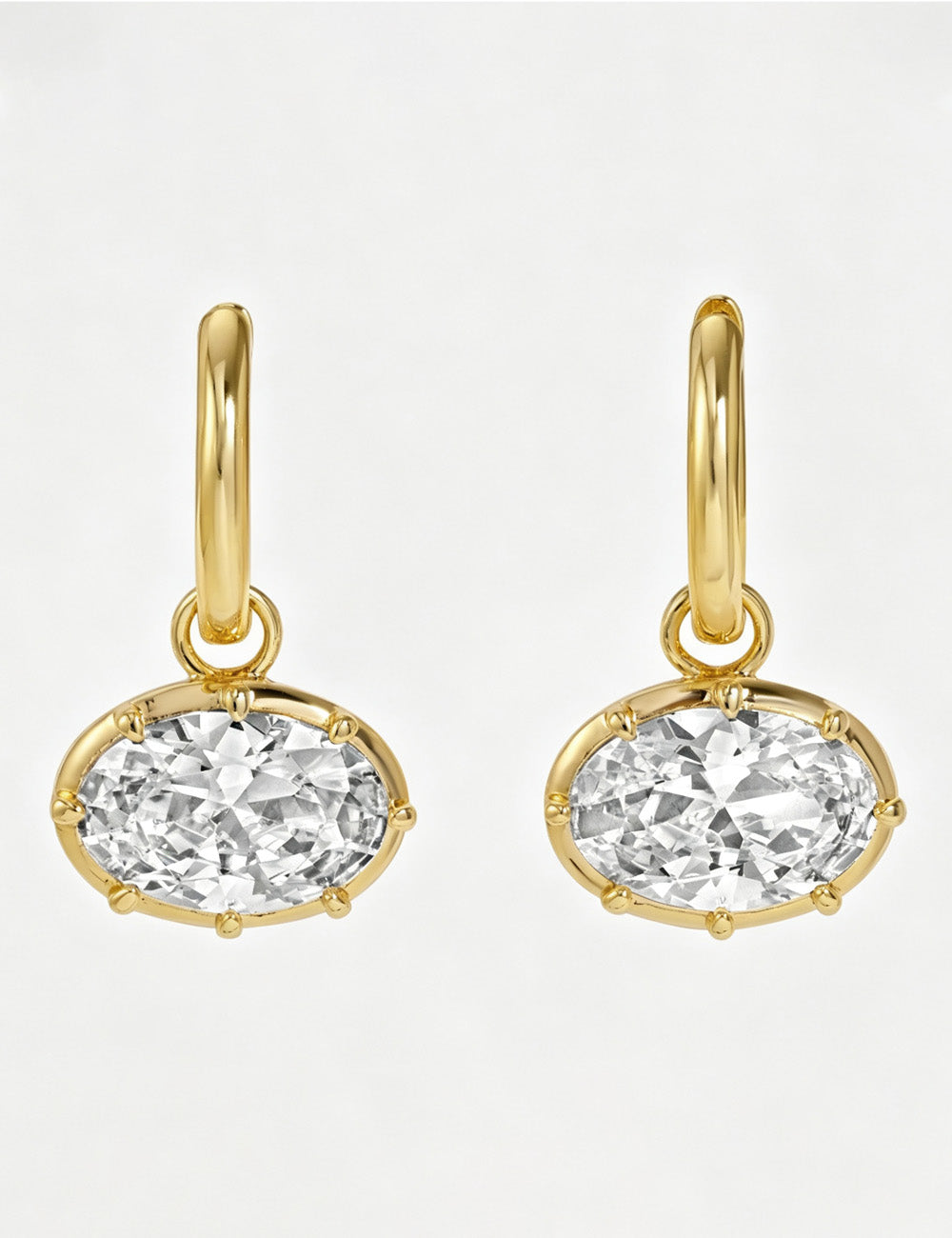 Rhinestone Pendant Hoop Earrings — earrings