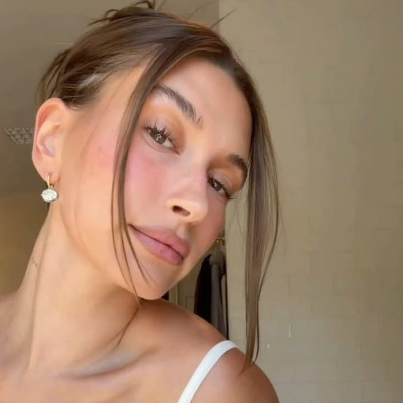 Rhinestone Pendant Hoop Earrings — earrings, view 4