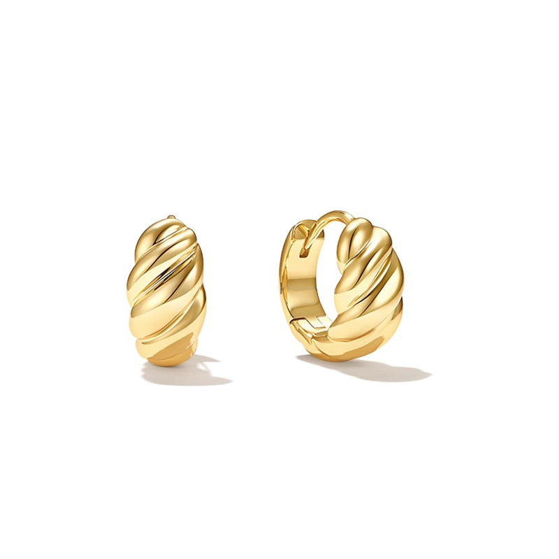 Croissant Shape Hoop Earrings — earrings, view 2