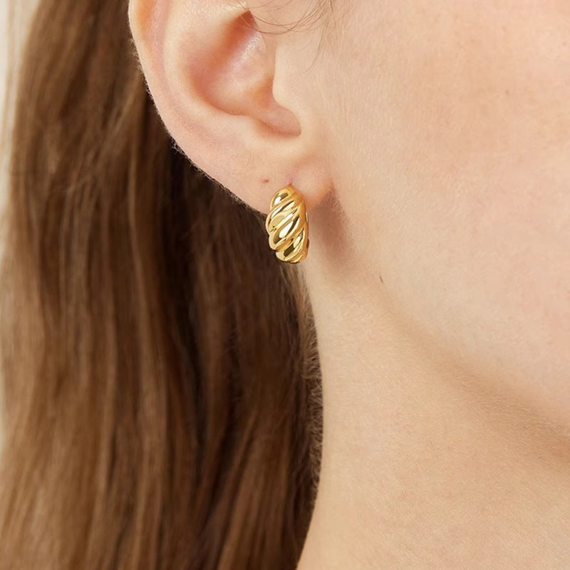 Croissant Shape Hoop Earrings — earrings, view 4
