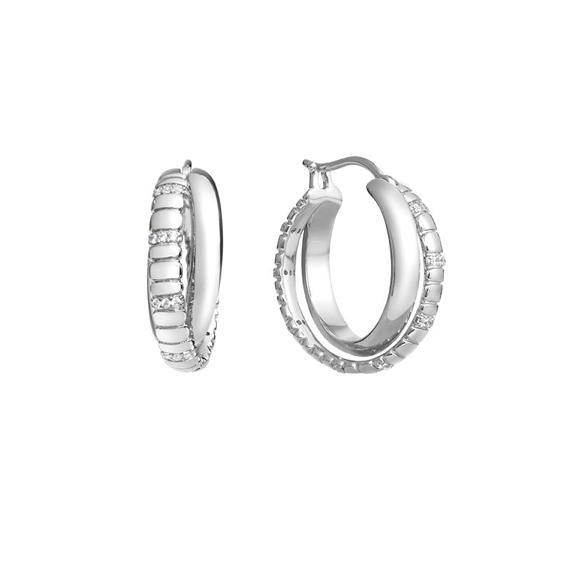Snake-Bone Double Layer Hoops — earrings, view 3