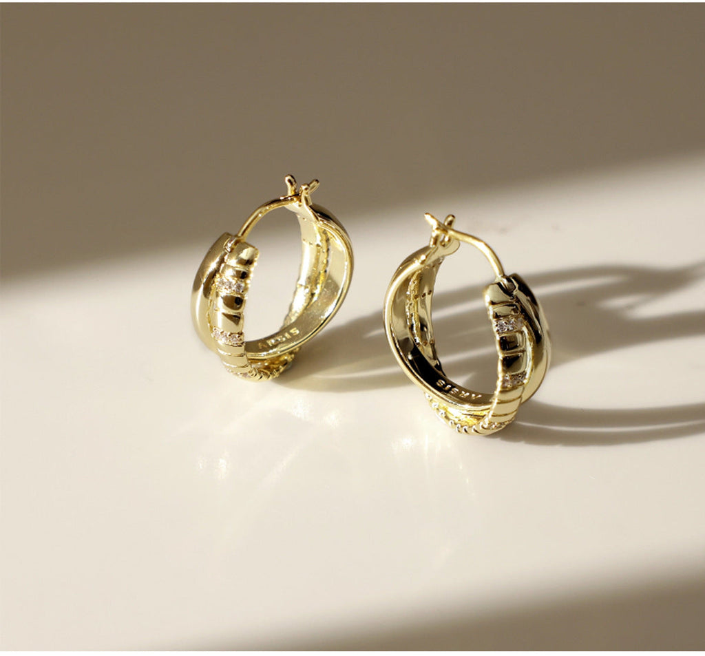 Snake-Bone Double Layer Hoops — earrings, view 6