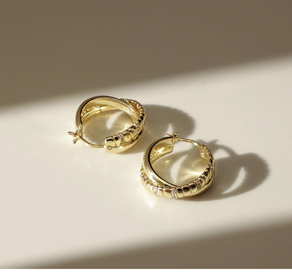 Snake-Bone Double Layer Hoops — earrings, view 7