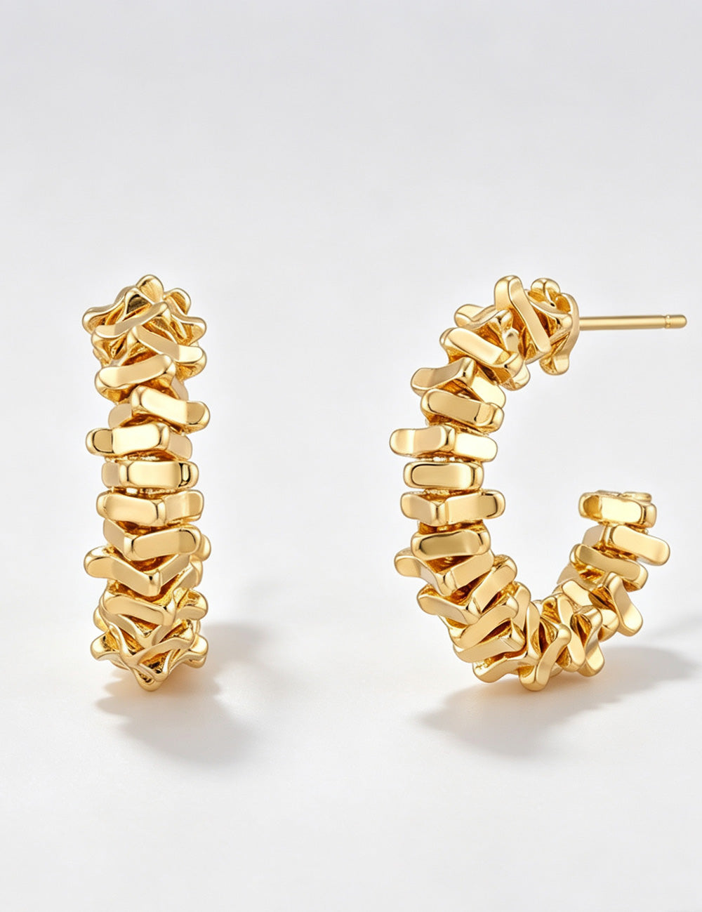 Gold Ingot C-Shape Studs — earrings