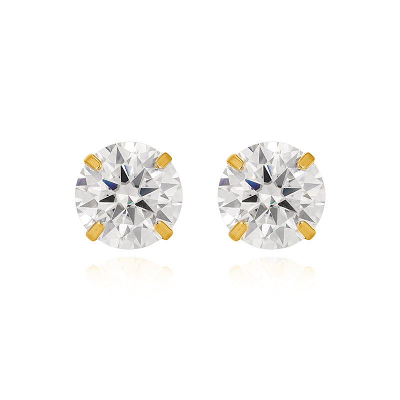 Rhinestone Stud Earrings in Four Sizes — earrings, view 2