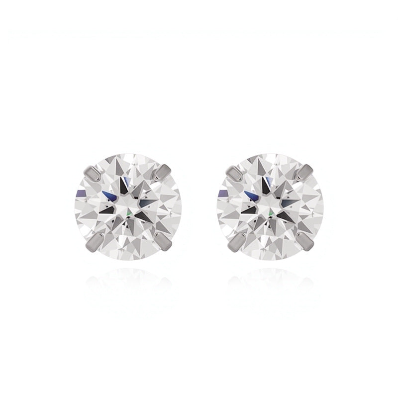 Rhinestone Stud Earrings in Four Sizes — earrings, view 3