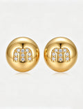 Rhinestone Letter Motif Stud Earrings — earrings