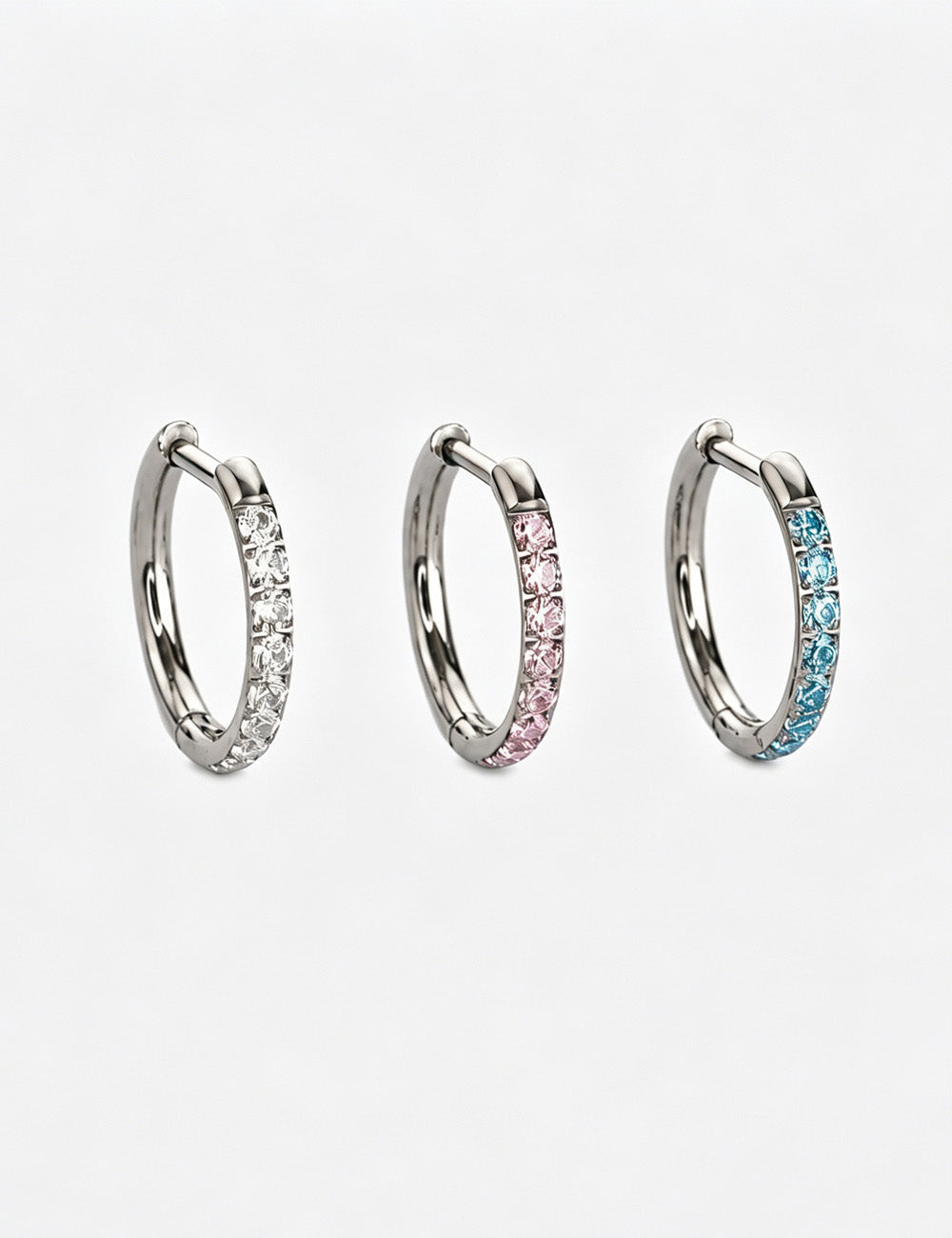 D-Shape Rhinestone Hoop Earrings — earrings