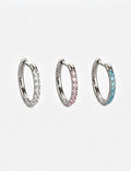 D-Shape Rhinestone Hoop Earrings — earrings