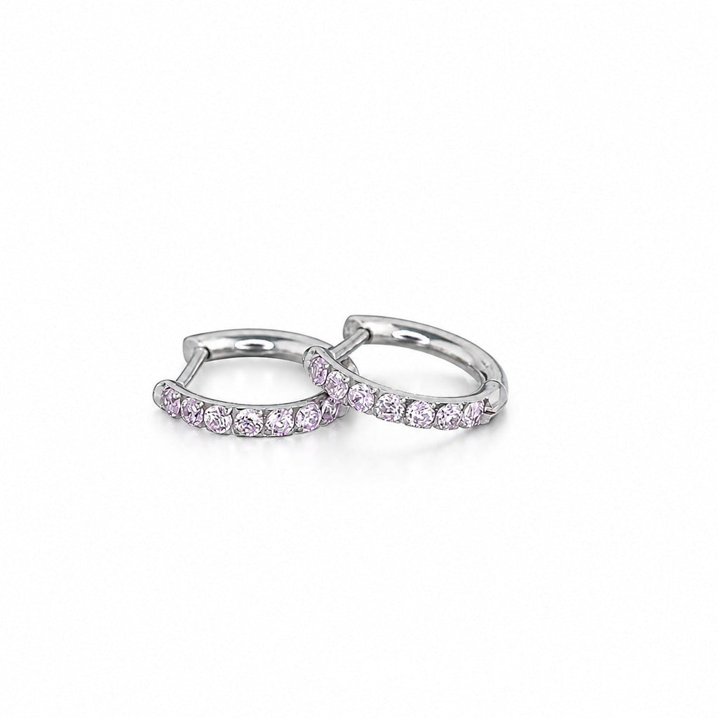 D-Shape Rhinestone Hoop Earrings — earrings, view 4