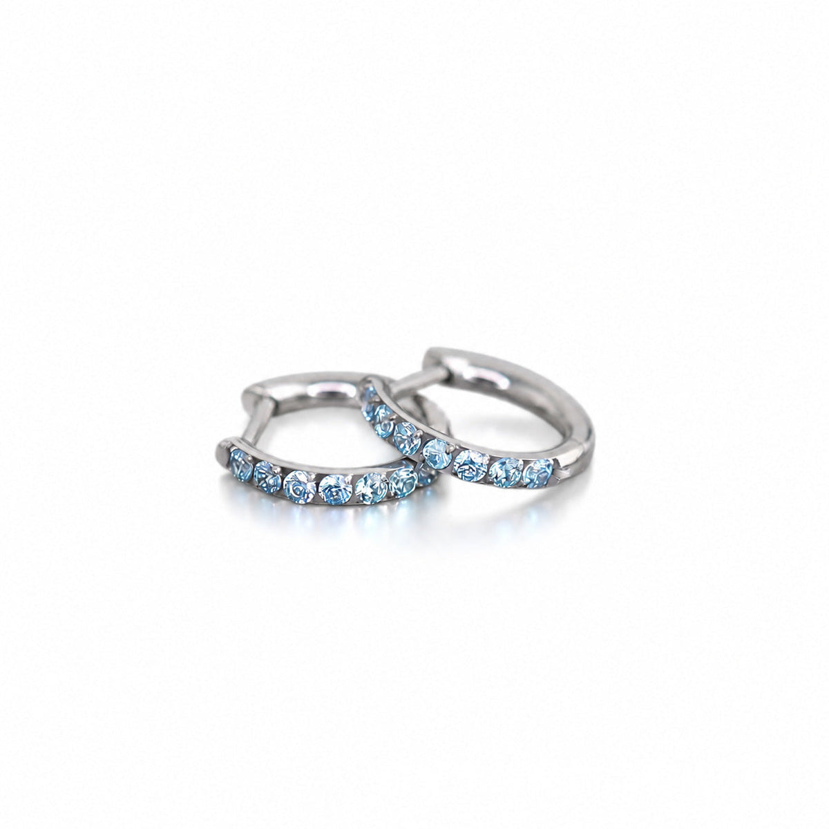D-Shape Rhinestone Hoop Earrings — earrings, view 5
